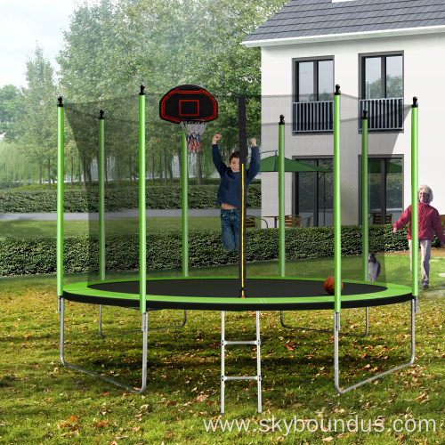 US delivery garden Trampoline 10ft with Basketball Hoop